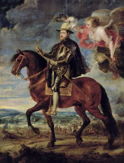 Filips II Gekroond door Overwinning, 1628 door Peter Paul Rubens